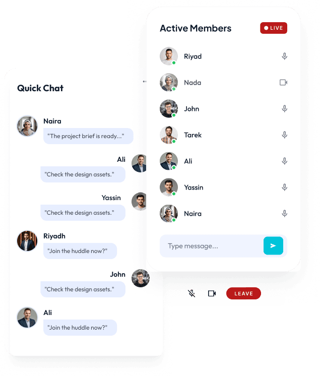 Chat and meeting interface preview
