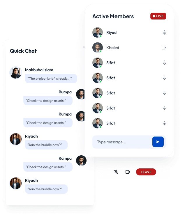 Chat and meeting interface preview